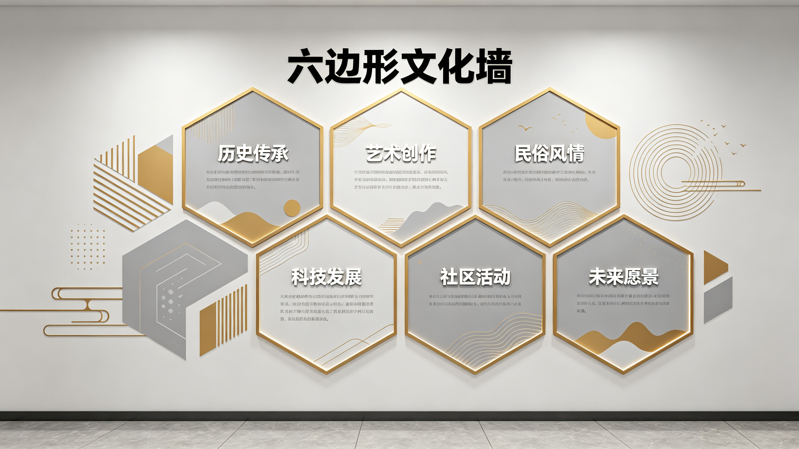子长企业文化墙 | 六边形信息美学